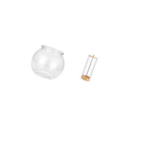 Baoblaze Transparent Small Fish Tank Straw Organizer Vase for Office Table Home Decor Plants and Reusable Counter Makeup Brush Holder