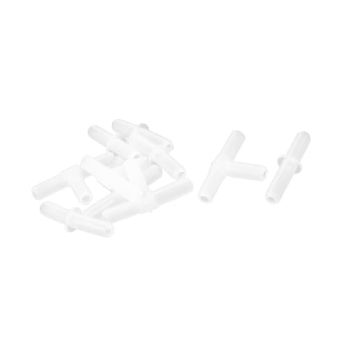 5mm Connecting Dia Plastic Aquarium Air Pump Tube Straight Tee Connector 10 in 1 Auto Replacement Parts