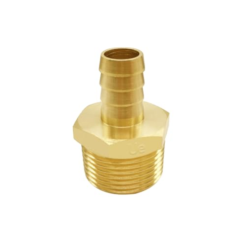 Uenede Brass 3/4" NPT Male to 3/8" Hose Barbed Fittings, 3PCS | Barb Pipe Fittings with Clamps Air Line Repair Connectors for Water Oil Gas - size: 3/8"Barb, style: 3/4"NPT Male
