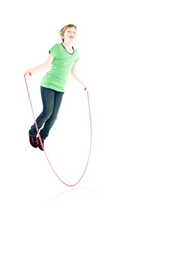 Just Jump It 8' Foot Single Jump Rope for Kids Women and Men - Active Outdoor Youth Fitness Excersing Equipment - Braided Nylon Gym Accessories - color: Green Confetti