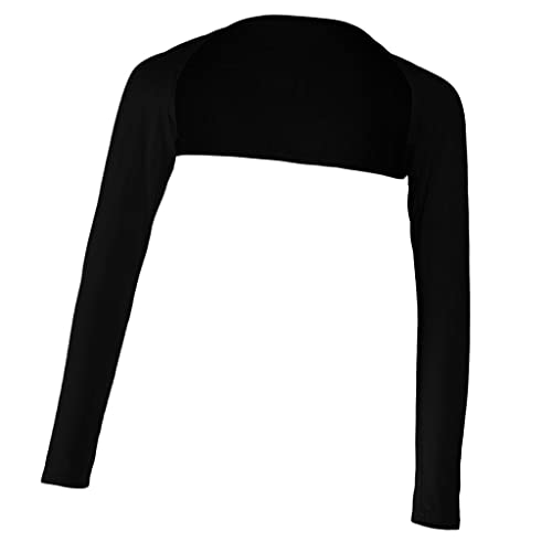 LoveinDIY Full Arm Sleeves Shrug Hijab Ramadan Islamic Stretchy Modal One Piece - color: Black