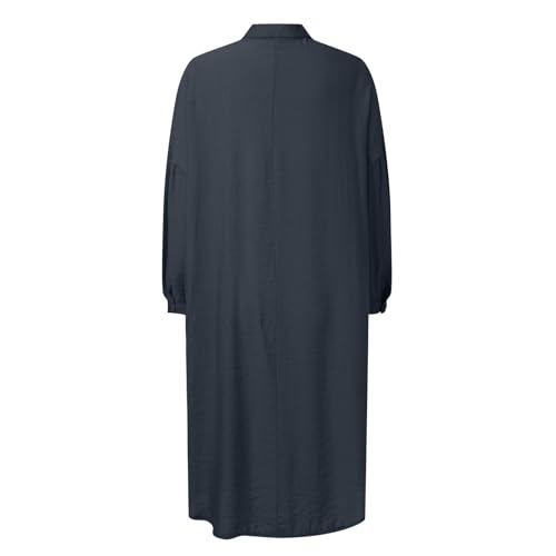Prayer Clothes for Muslim Women One-Piece Long Sleeve Islamic Prayer Dress O Neck Lightweight Maxi Dress Dress - color: Blue, size: Large