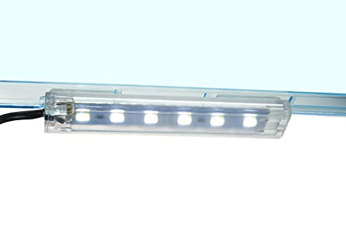 Penn-Plax Cascade Ultra Bright Mini LED Light - Submersible Aquarium Accent Light with 6 White Bulbs - USB Powered with On/Off Switch, Suction Cups or Clip Mount - Great for Desktop & Nano Fish Tanks