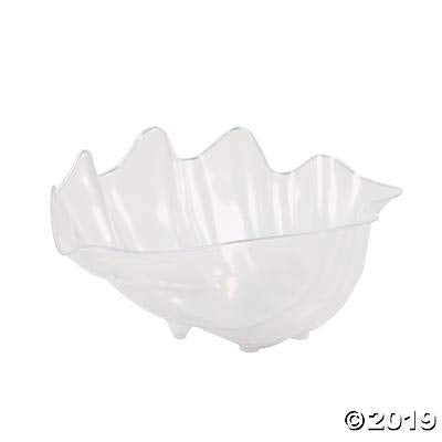 Fun Express Large Serving Bowl 18-Inch Clear Plastic Seashell Punch Bowl for Parties - Decorative Shell Bowl Beach Theme Events, Luau Celebrations & Outdoor Entertaining | Food-Safe Acrylic Design | Large Serving Bowl, Beach Theme Events, Luau Celebration
