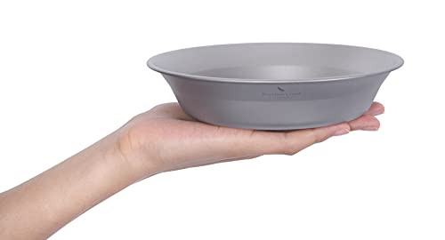 Boundless Voyage Ultralight Titanium Bowl Pan Plate Dish with Carry Bag Outdoor Camping Portable Tableware Cookware (Ti1112T (Shallow Bowl)) - color: Ti1112T (Shallow Bowl)