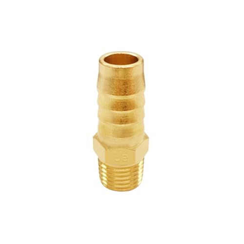 Uenede Brass 1/4" NPT Male to 1/2" Hose Barbed Fittings, 6PCS | Barb Pipe Fittings with Clamps Air Line Repair Connectors for Water Oil Gas - size: 1/2"Barb, style: 1/4"NPT Male
