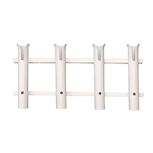 TACO Metals P03-064W Delux Rod Holder/Tackle Rack, 4-Rod, Polyethylene, White