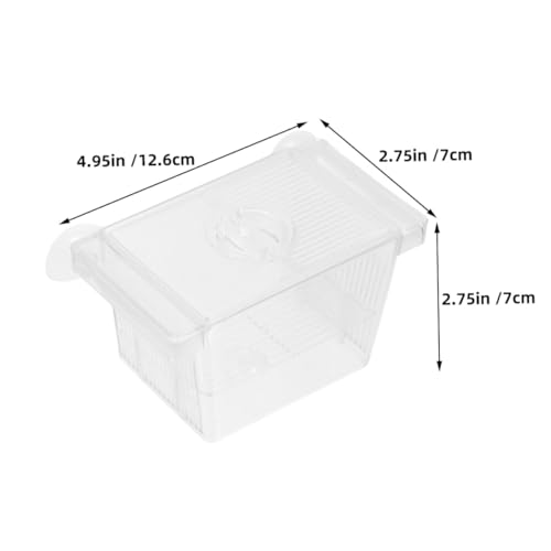 DOITOOL 4pcs Fish Fry Breeding Box Double-Layer Self-Floating Plastic Incubator Aquarium Separator for Betta and Fry Nursery Tank Habitat