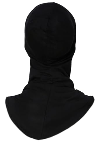 Lina & Lily Modal Jersey Full Coverage Ninja Hijab Undercap with Neck Cover for Muslim Women - color: Black + Black