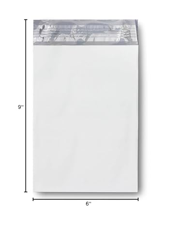 Poly Mailers Envelope Shipping Bags, 6" x 9", White, 100 Count (Pack of 1) | Small shipping bags for clothing accessories and mailing envelopes for packing fabric items and apparel. - size: 6" x 9" 100pcs