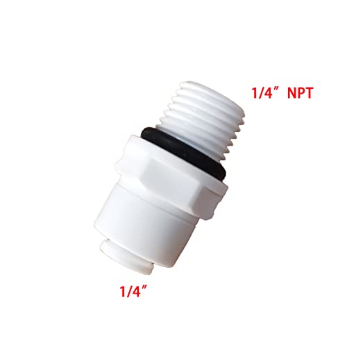 Malida OST-1044 Male Thread Adapter Water Filter Tubing Fittings Push to Connect Straight 1/4" NPT Male Thread x 1/4" OD Tube Adapter,5pcs. - size: Straight 1/4"NPT x 1/4"OD Tube