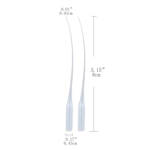 100 Pcs 0.3mm Plastic Dropper Extender,Micro Tip Pipette,Used for Laboratory Dispensing,Production,DIY Crafts,Etc