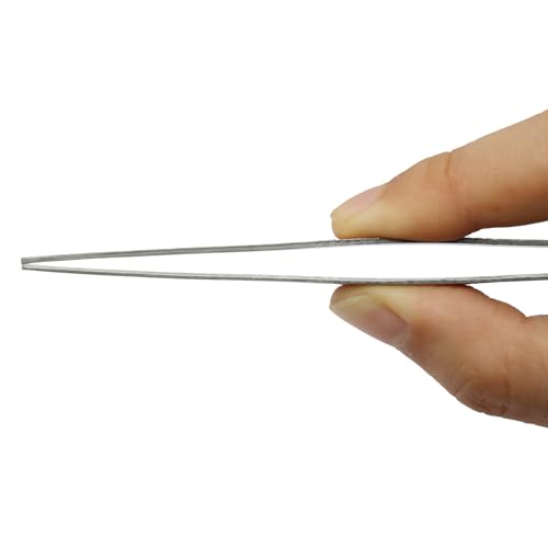 Hordion 2Pcs 5.5" Thumb Forceps Stainless Steel Hobby Tweezers | Blunt Serrated Tips Long tweezer - size: 5.5"