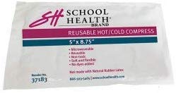 School Health - Reusable Hot/Cold Gel Compress Pack, Plastic, 4 x 9 Inch - 12/case, Non-Toxic, Latex-Free, Flexible, Microwaveable, Freezable, for Injury Treatment