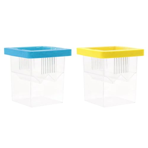 Fishtank Hatchery Incubator Aquarium Small Breeding Box Clear Breeder Isolation Hatching Box with Suction Cup Safe Fish Eggs Incubator - color: Yellow