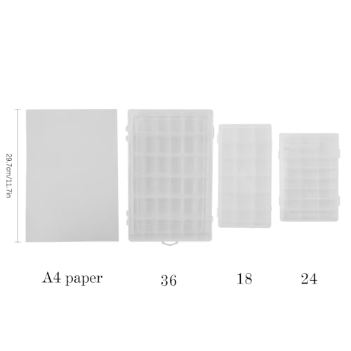 OALCQ Craft Organizers And Storage Box 18 Grids Clear Plastic Bead Organizer With Dividers, Clear Craft Storage for Beads, Earrings, Pills, Jewelry, Screws, Seeds, Small Parts, Hair Ties - size: 18 grids