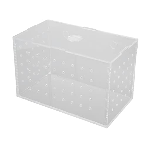 Fish Breeder Box, Aquarium Fish Breeding Box, High Transparency Acrylic Hatchery Incubator with Suction Cups for Baby Fish Shrimp Clownfish Isolation and Rearing (14 * 8 * 9CM) - size: 14*8*9CM