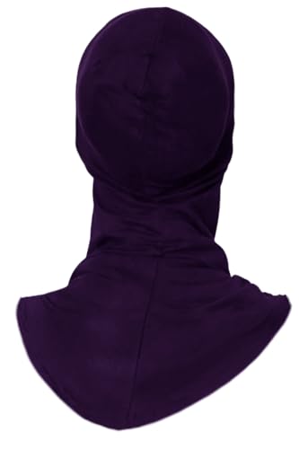 Lina & Lily Modal Jersey Full Coverage Ninja Hijab Undercap with Neck Cover for Muslim Women - color: Dark Purple