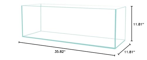 Low Iron Ultra Clear Crystal Bookshelf Aquarium with Foam Leveling Mat – Rimless Aquariums with 45-Degree Beveled Edge, Peninsula Style – for Fish and Corals – 22 Gallon Capacity