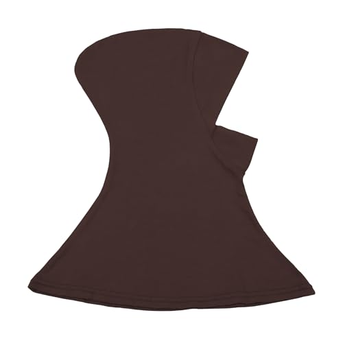 Solid Women Muslin Head Scarf Plain Under Scarf Turban Cap Flexible Viscose Neck Collar Bonnet Chic Wear For Gym Ramadan - color: Brown