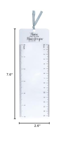 Christian Art Gifts Clear Reading Magnifying Scripture Bookmark for Men, Women & Kids: I Know the Plans - Jer. 29:11 Inspirational Bible Verse w/Ruler for Measuring & Satin Ribbon for Books & Bibles - color: The Plans