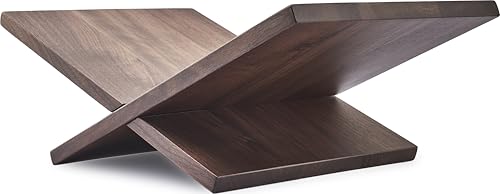 Honygebia Solid Wood Book Stands - Cross Frame Walnut Wooden Book Holder, Open Bookstand for Display and Reading, Suitable for Art, Bible, Cookbook, Easel, Magazine, Textbooks - color: Walnut