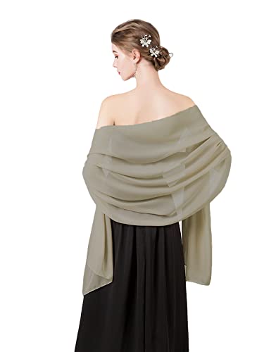 Shawl and Wrap for Evening Dresses Wedding Sheer Scarfs Women Scarve - color: Beige Green, size: 72''×18''
