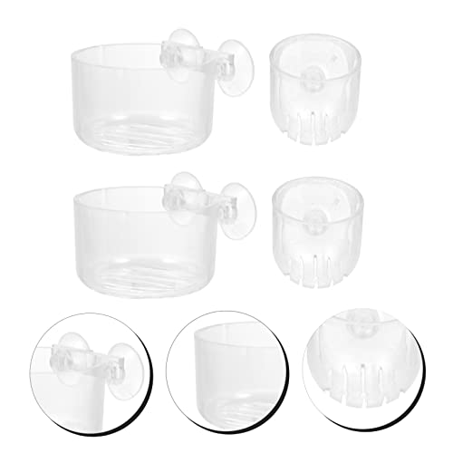 UPKOCH 4pcs Acrylic Fish Feeding Cups Suction Cups Aquarium Shrimp Feeder for Easy Feeding for Fish Tank Decoration and Worm