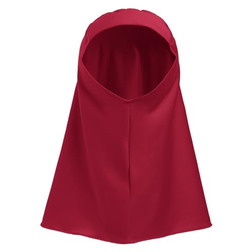 IWEMEK 2PCS Newborn Baby Girls Muslim Abaya Prayer Dress with Hijab Islamic Middle East Arab Dubai Robe Ramadan Eid Clothes - color: Burgundy, size: 6-12 Months