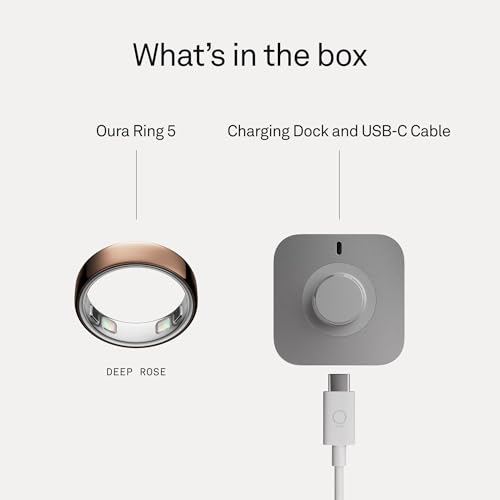 Oura Ring 5 Smart Wearable - Deep Rose - Size 7 - Fitness & Sleep Tracker - color: Deep Rose, size: 7, style: Ring
