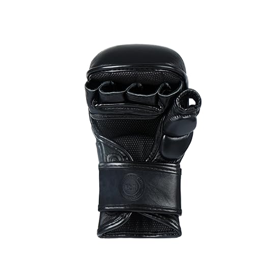 Vali Lancer Leather Hybrid MMA Sparring Gloves 7oz - color: Black, size: 7oz