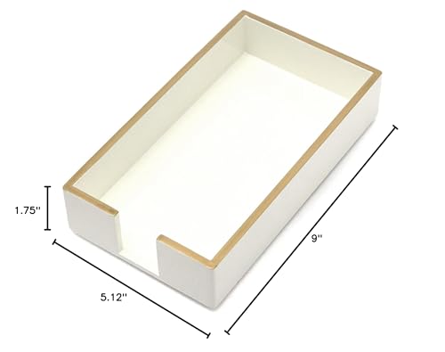 Paper Hand Towel Tray - Paper Guest Napkin Holder (White) - color: White
