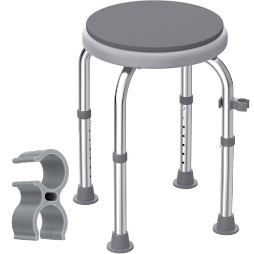 Shower Chair Shower Head Holder Clip, 2PCS Universal Clip on Shower Head Clamp, Replacement Bracket for Handheld Wand, Fits 22mm/0.86in Bath Chair Poles for Elderly, Disabled - color: Gray