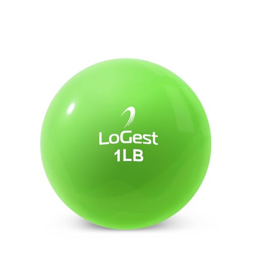 Logest Weighted Toning Exercise Balls Pair - Round Shape Medicine Ball - 1LB 2LB 3LB 4LB 5LB 6LB Available - Toning Muscle for Men & Women - size: 1LB - Pair