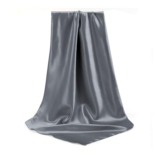 Elegant Satin Jersey Muslim Hijab Scarf Square Soft Head Wrap Scarves Shawl for Women Girls - color: Dark Grey(90*90cm)