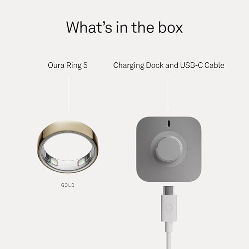Oura Ring 5 Smart Ring - Gold - Size 9 - Fitness & Sleep Tracker - color: Gold, size: 9, style: Ring