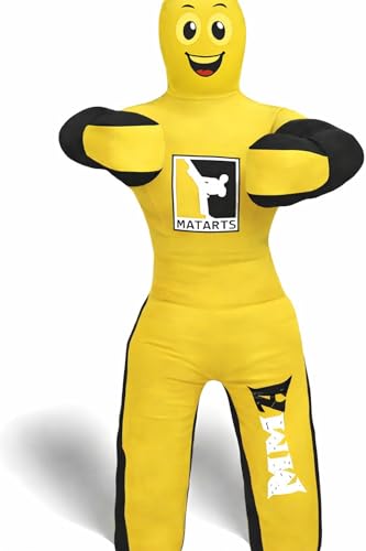 MMA Grappling Punching Dummy for Kids Combat Sports BJJ jiu Jitsu Judo Karate Taekwondo Wrestling Buddies Tackling and Boxing Dummies (47" / 4 Feet) - UNFILLED - color: Yellow