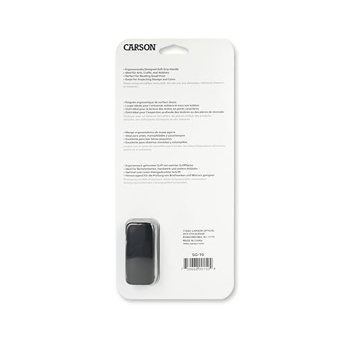 Carson® SureGrip 2x Soft-Grip Glass Magnifier with 10x Spot Lens (SG-10) | Soft-Grip Handheld Magnifier - Compact and Lightweight, Visual Aid, Reading, Crafting, Hobbies - Optics Tool (SG-10) - style: 3.25"