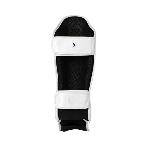 Lancer Leather Shin Guards Instep for Muay Thai - color: White, size: Small