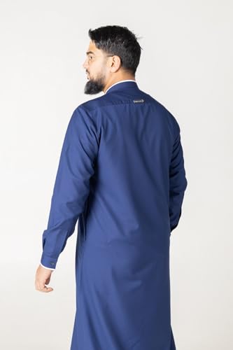 Thobe for Men - Embroidery Long Sleeves Kaftan - Mens Long Gown Thawb Jubba - color: Mission, size: 58L