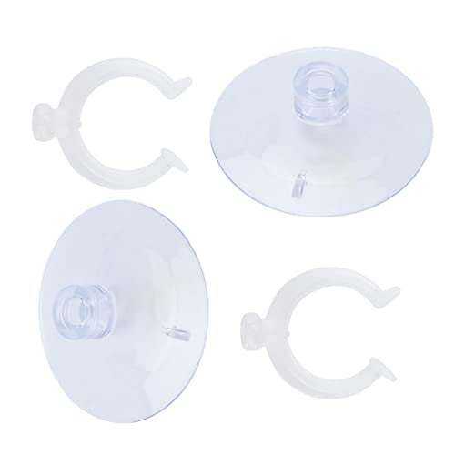 SUNGOOYUE Aquarium Hose Clamp Plastic Suction Cup Air Line Tube Holder for 12 to 16mm Transparent Pipe, 2 Cups 2 Clips, High Temperature Fixture for Fish Tank Tube Routing (Can clamp 22-25mm) - size: Can clamp 22-25mm