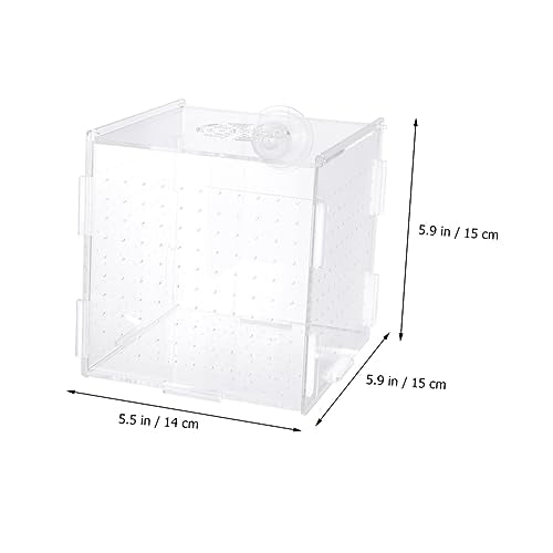 LIOOBO Modern Fish Tank Isolation Box Acrylic Fish Breeding Tank for Betta Guppy Suction Cups and Divider