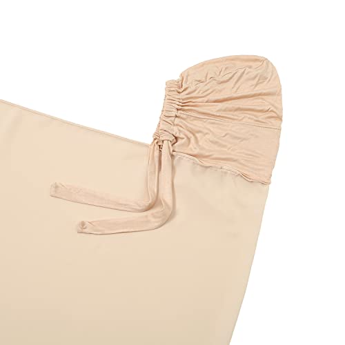 Yeieeo Instant Chiffon Hijab with Undercap (Tube or Bandage Cap), Breathable, no sweat buildup,Solid Chiffon Head Wraps - color: Beige