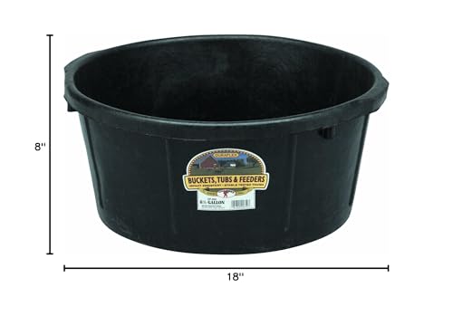Little Giant® Heavy Duty Rubber Tub | Durable Rubber Feed Pan | Indoor & Outdoor Feed Bucket | 6.5 Gallons - size: 6.5 Gallons