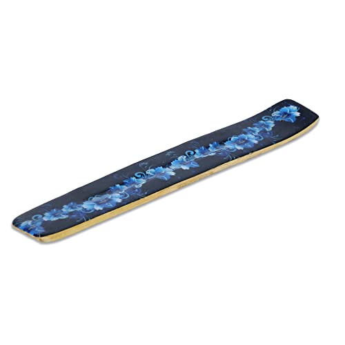 Bless-International Traditional-Handmade-Burner Wooden-Incense-Stick-Holder Ash-Catcher-Stand for-Aromatherapy-Meditation-Yoga (Meditation Time) 10 Inches, Pack of 2 - color: Meditation Time,10 Inch, size: Two Holders