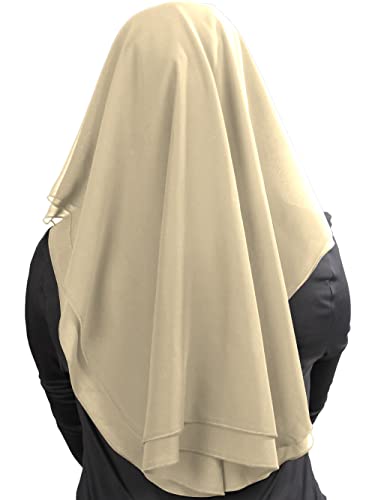 MyBatua 3 Layers Saudi Niqab In Breathable Georgette, Wholesale Price, 1pc Face Veil NQ-003 - color: Beach Sand