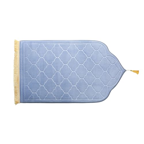JE JOUE Prayer Rug Muslim Mat Islamic - Thickening Sponge Muslim Rug for Men Women Eid Travel Ramadan, Soft Luxury Great for Knees and Forehead (Gray) - color: Grey