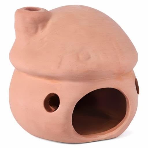 Betta Fish Tank Accessories,Pleco Caves for Aquarium,Fish Aquarium Decoration,Smalland Shrimp Breeding Cave Don't Contain Paint,Natural Ceramics Mushroom House
