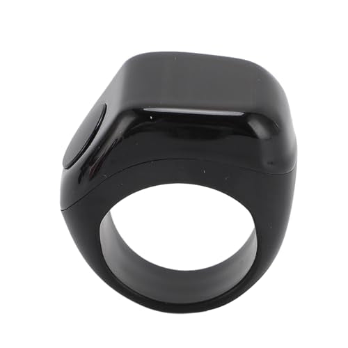 Smart Rings Counter, Electronic Finger Counter, Prayer Reminder Counter, Digital Tasbeeh Tasbih with Vibration Reminder, 0.42in Screen, Touch Control, for Muslim - color: Black