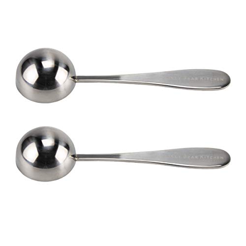 15 ml Tablespoon Measuring Scoops Spoons, Polished Stainless Steel, Set of 2 - color: Polished Stainless Steel, size: 15 ML Tablespoon Measuring Scoop Spoon